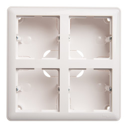 W59 коробка подъемная для наружного монтажа с рамкой 4-местная, белый