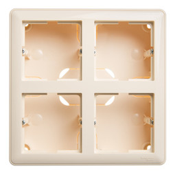 W59 коробка подъемная для наружного монтажа с рамкой 4-местная, слоновая кость