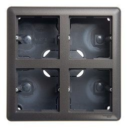 W59 коробка подъемная для наружного монтажа с рамкой 4-местная, черный бархат