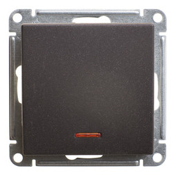 Переключатель 1-клавишный Schneider Electric W59, с подсветкой, скрытый монтаж, черный бархат, VS610-157-6-86