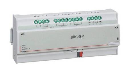 KNX. Светорегулятор универсальный 500ВА 4-канальный. DIN 12 модулей.