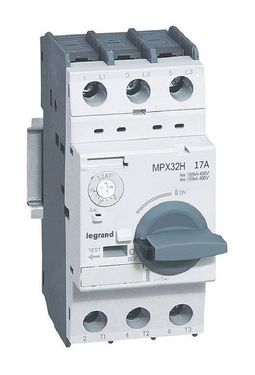 Силовой автомат для защиты двигателя Legrand MPX³ 17А 3P, термомагнитный расцепитель, 417332