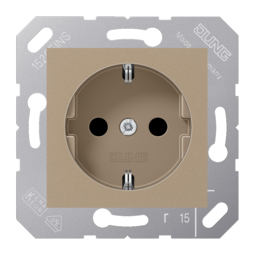 Розетка JUNG, скрытый монтаж, с заземлением, золотая бронза, CD5120BFBB
