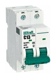 Автоматический выключатель DEKraft ВА-103 2P 13А (C) 6кА