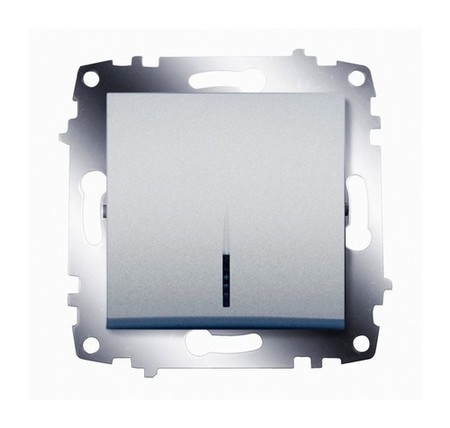 Выключатель 1-клавишный ABB COSMO с подсветкой, алюминий, 619-011000-201