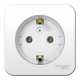 Розетка Systeme Electric BLANCA, открытый монтаж, с заземлением, белый, BLNRA110111