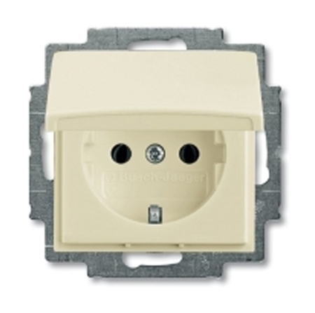 Розетка SCHUKO 16А 250В, IP44, в сборе, серия Basic 55, цвет слоновая кость