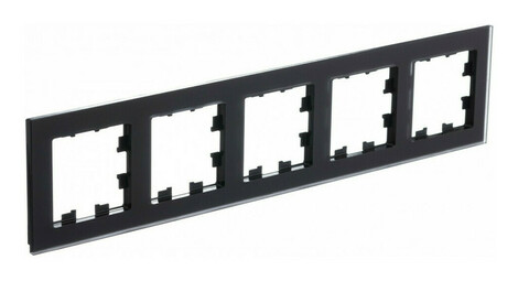 Рамка 5 постов Systeme Electric ATLASDESIGN NATURE, черное матовое стекло, ATN331005
