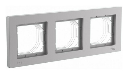 Рамка 3 поста Systeme Electric ATLASDESIGN AQUA, алюминий, ATN440303