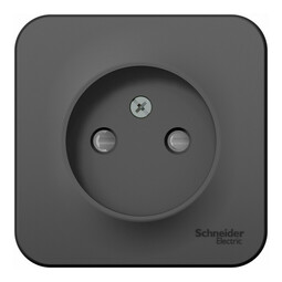 Розетка Systeme Electric BLANCA, открытый монтаж, со шторками, антрацит, BLNRA001116