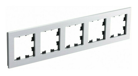 Рамка 5 постов Systeme Electric ATLASDESIGN NATURE, серебро, ATN312105