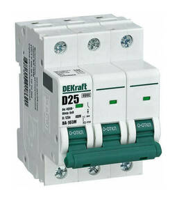 Автоматический выключатель DEKraft ВА-103M 3P 10А (D) 6кА, 12555DEK